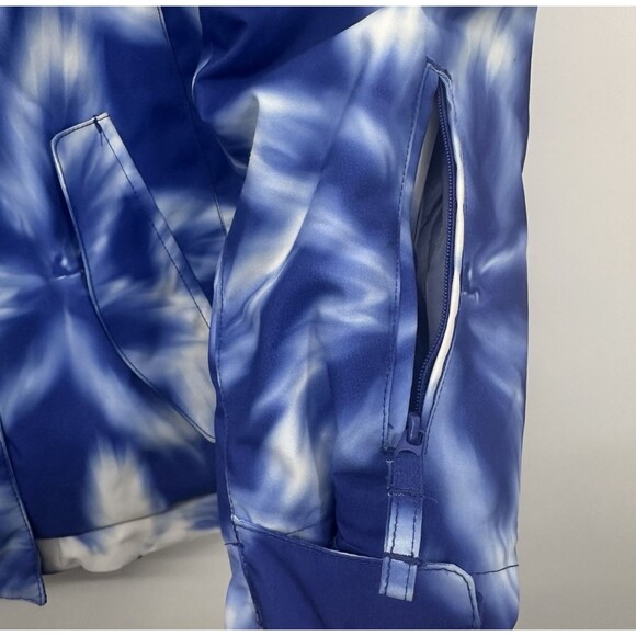 Roxy Girl Jetty Snowboarding Ski Jacket 10 M Hooded Waterproof Blue Floral Coat - Picture 6 of 13